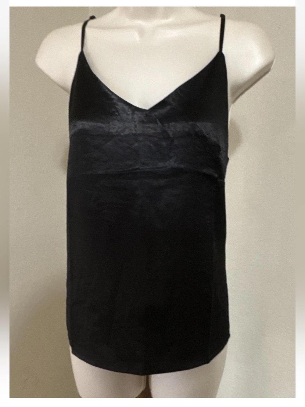 Women’s Black Solid Polyester Shaping Camisole Adjustable Straps Size L